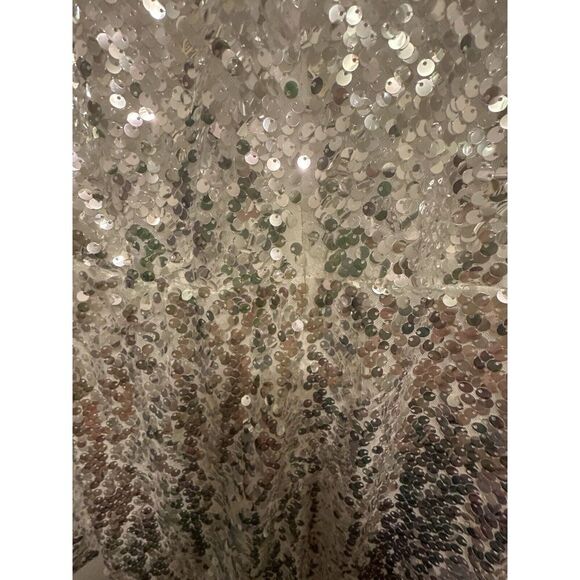 WAYF Sequined Silver Dress Sz M Mini Long Sleeve New! - Picture 6 of 6